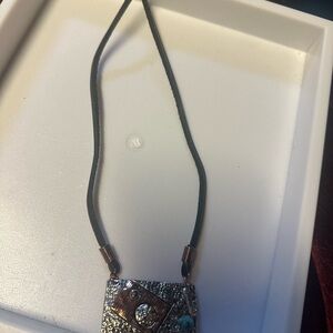 Silver and Black Pendant Necklace